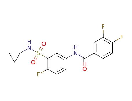 Molecular Structure of 1616809-37-0 (N-(3-(N-cyclopropylsulfamoyl)-4-fluorophenyl)-3,4-difluorobenzamide)