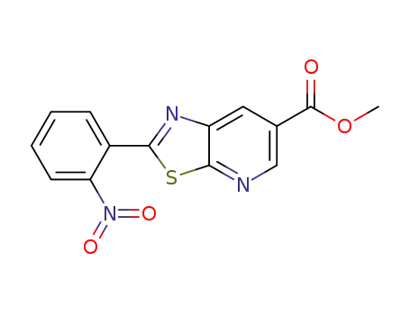 Molecular Structure of 1231952-70-7 (2-(2-Nitrophenyl)-thiazolo[5,4-b]pyridine-6-carboxylic acid Methyl ester)