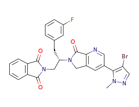 2-{3-(3-fluorophenyl)-2-[3-(1-methyl-1H-pyrazol-5-yl)-7-oxo-5,7-dihydro-6H-pyrrolo[3,4-b]pyridin-6-yl]propyl}-1H-isoindole-1,3(2H)-dione