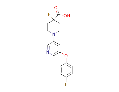 4-fluoro-1-(5-(4-fluorophenoxy)pyridin-3-yl)piperidine-4-carboxylic acid