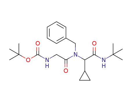 Molecular Structure of 1296672-57-5 (([benzyl-(tert-butylcarbamoyl-cyclopropyl-methyl)-carbamoyl]-methyl)-carbamic acid tert-butyl ester)