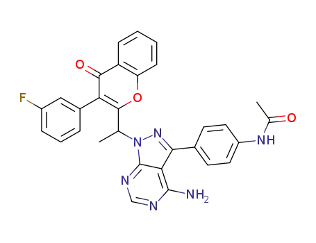 N-(4-(4-amino-1-(1-(3-(3-fluorophenyl)-4-oxo-4H-chromen-2-yl)ethyl)-1H-pyrazolo[3,4-d]pyrimidin-3-yl)phenyl)acetamide