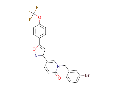 Molecular Structure of 1571034-72-4 (1-(3-bromobenzyl)-5-(5-(4-(trifluoromethoxy)phenyl)isoxazol-3-yl)pyridin-2(1H)-one)