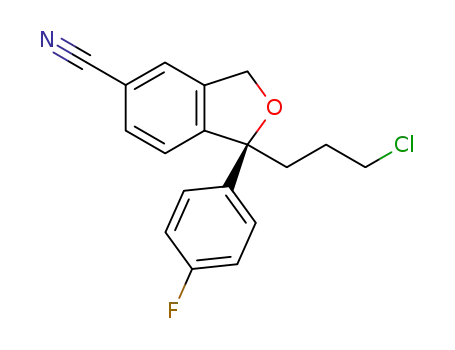 Molecular Structure of 817203-55-7 ((S)-1-(3-chloropropyl)-1-(4-fluorophenyl)-1,3-dihydroisobenzofuran-5-carbonitrile)