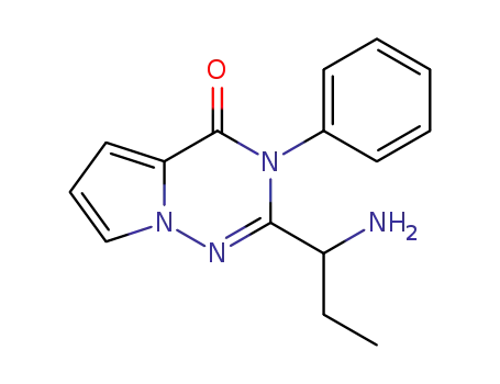 Molecular Structure of 1403942-28-8 (racemic 2-(1-aminopropyl)-3-phenylpyrrolo[1,2-f][1,2,4]triazin-4(3H)-one)