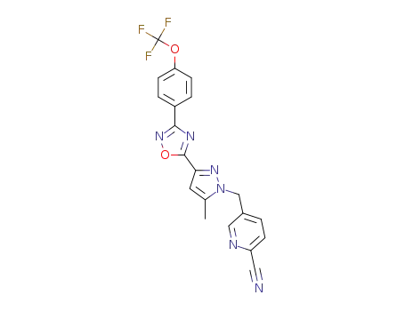 5-[(5-Methyl-3-{3-[4-(trifluoromethoxy)phenyl]-1,2,4-oxadiazol-5-yl}-1H-pyrazol-1-yl)methyl]-pyridine-2-carbonitrile