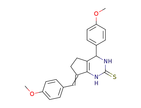 Molecular Structure of 131652-00-1 (7-(4-methoxybenzylidene)-4-(4-methoxyphenyl)-3, 4, 6,7-tetrahydro-1H cyclopenta[d]pyrimidin-2(5H)-thione)