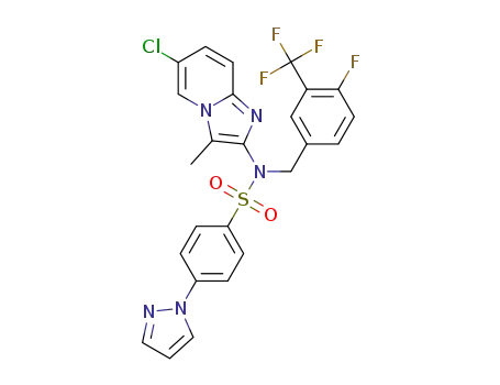 N-(6-chloro-3-methylimidazo[1,2-a]pyridin-2-yl)-N-(4-fluoro-3-trifluoromethylbenzyl)-4-(1H-pyrazol-1-yl)benzenesulfonamide