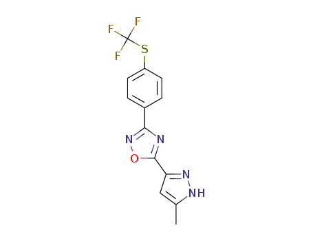 5-(5-Methyl-1H-pyrazol-3-yl)-3-{4-[(trifluoromethyl)sulphanyl]phenyl}-1,2,4-oxadiazole