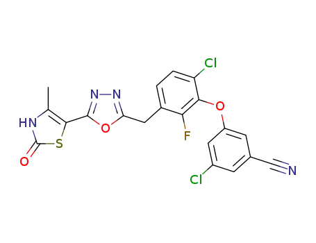 3-chloro-5-[(6-chloro-2-fluoro-3-{[5-(4-methyl-2-oxo-2,3-dihydro-1,3-thiazol-5-yl)-1,3,4-oxadiazol-2-yl]methyl}phenyl)oxy]benzonitrile
