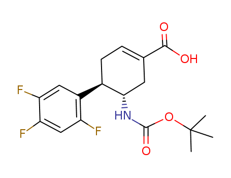 1-Cyclohexene-1-carboxylic acid,
5-[[(1,1-dimethylethoxy)carbonyl]amino]-4-(2,4,5-trifluorophenyl)-,
(4R,5S)-