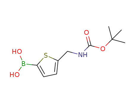 Molecular Structure of 1072951-39-3 (5-((TERT-BUTOXYCARBONYLAMINO)METHYL)THIOPHEN-2-YLBORONIC ACID)