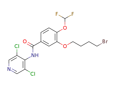 Molecular Structure of 1422361-79-2 (3-(4-bromobutoxy)-N-(3,5-dichloropyridin-4-yl)-4-(difluoromethoxy)benzamide)