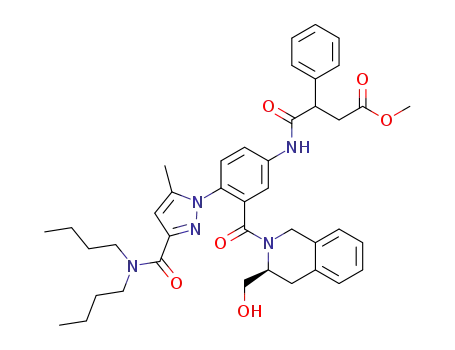 methyl 4-((4-(3-(dibutylcarbamoyl)-5-methyl-1H-pyrazol-1-yl)-3-((S)-3-(hydroxymethyl)-1,2,3,4-tetrahydroisoquinoline-2-carbonyl)phenyl)amino)-4-oxo-3-phenylbutanoate