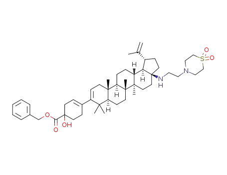 benzyl 4-((1R,3aS,5aR,5bR,7aR,11aS,11bR,13aR,13bR)-3a-((2-(1,1-dioxidothiomorpholino)ethyl)amino)-5a,5b,8,8,11a-pentamethyl-1-(prop-1-en-2-yl)-2,3,3a,4,5,5a,5b,6,7,7a,8,11,11a,11b,12,13,13a,13b-octadecahydro-1H-cyclopenta[a]chrysen-9-yl)-1-hydroxycyclohex-3-enecarboxylate