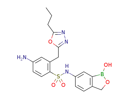 4-amino-N-(1-hydroxy-1,3-dihydrobenzo[c][1,2]oxaborol-6-yl)-2-((5-propyl-1,3,4-oxadiazol-2-yl)methyl)benzenesulfonamide
