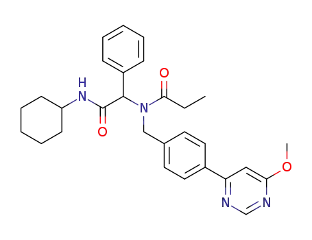 N-[2-(cyclohexylamino)-2-oxo-1-phenylethyl]-N-[4-(6-methoxypyrimidin-4-yl)benzyl]propionamide