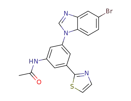 N-(3-(5-bromo-1H-benzo[d]imidazol-1-yl)-5-(thiazol-2-yl)phenyl)acetamide