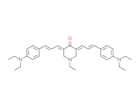 Molecular Structure of 1427057-62-2 ((3E,5E)-3,5-bis{(2E)-3-[4-(diethylamino)phenyl]prop-2-en-1-ylidene}-1-ethylpiperidin-4-one)