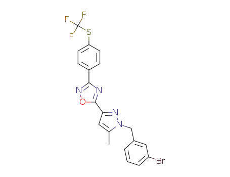 5-[1-(3-Bromobenzyl)-5-methyl-1H-pyrazol-3-yl]-3-{4-[(trifluoromethyl)sulphanyl]phenyl}-1,2,4-oxadiazole