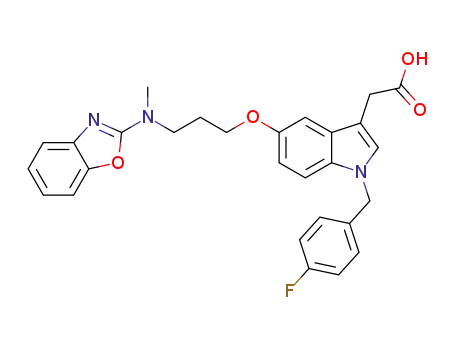 [5-[3-(benzooxazol-2-ylmethylamino)propoxy]-1-(4-fluorobenzyl)-1H-indol-3-yl]acetic acid