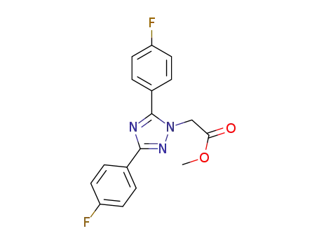 Molecular Structure of 1443257-13-3 ((3,5-bis-(4-fluoro-phenyl)-(1,2,4)triazol-1-yl)-acetic acid methyl ester)