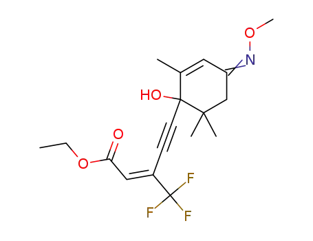 ethyl (2E)-5-[1-hydroxy-4-(methoxyimino)-2,6,6-trimethylcyclohex-2-en-1-yl]-3-(trifluoromethyl)pent-2-en-4-ynoate