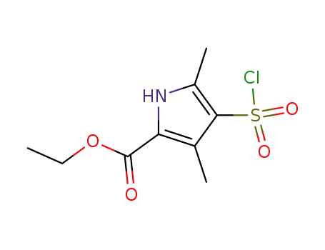 Molecular Structure of 368869-88-9 (ETHYL 4-(CHLOROSULFONYL)-3,5-DIMETHYL-1H-PYRROLE-2-CARBOXYLATE)
