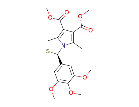 Molecular Structure of 1426937-83-8 (dimethyl (3R)-3-(3,4,5-trimethoxyphenyl)-5-methyl-1H,3H-pyrrolo[1,2-c]thiazole-6,7-dicarboxylate)