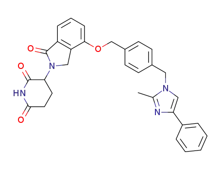 3-{4-[4-(2-Methyl-4-phenyl-imidazol-1-ylmethyl)-benzyloxy]-1-oxo-1,3-dihydro-isoindol-2-yl}-piperidine-2,6-dione