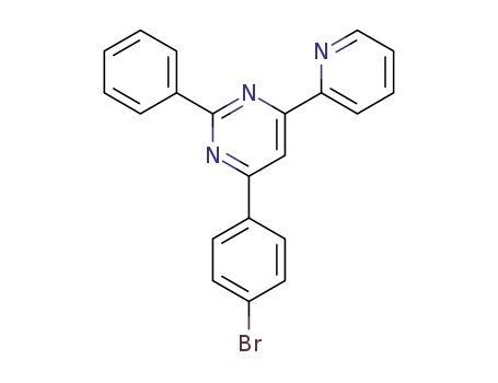 Molecular Structure of 607739-87-7 (Pyrimidine, 4-(4-bromophenyl)-2-phenyl-6-(2-pyridinyl)-)