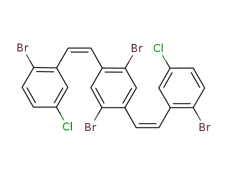 Molecular Structure of 1237745-24-2 (2,2'-(1Z,1'Z)-2,2'-(2,5-dibromo-1,4-phenylene)bis(ethene-2,1-diyl)bis(1-bromo-4-chlorobenzene))