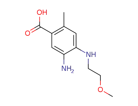 Molecular Structure of 1338346-22-7 (5-amino-2-methyl-4-{[2-(methyloxy)ethyl]amino}benzoic acid)
