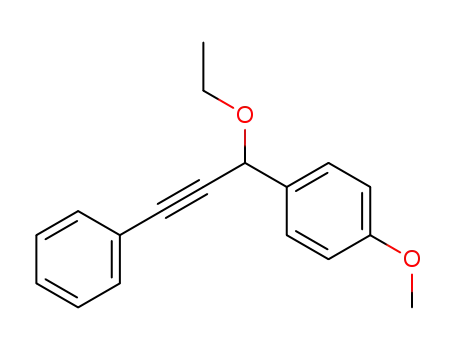 Molecular Structure of 98682-43-0 (Benzene, 1-(1-ethoxy-3-phenyl-2-propyn-1-yl)-4-methoxy-)