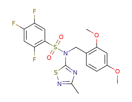 N-[(2,4-dimethoxyphenyl)methyl]-2,4,5-trifluoro-N-(3-methyl-1,2,4-thiadiazol-5-yl)benzene-1-sulfonamide