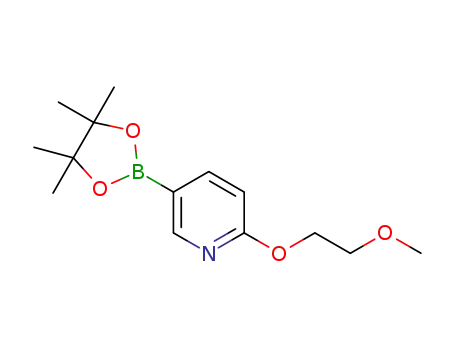 Molecular Structure of 1257553-79-9 (2-(2-Methoxyethoxy)-5-(4,4,5,5-tetraMethyl-1,3,2-dioxaborolan-2-yl)pyridine)