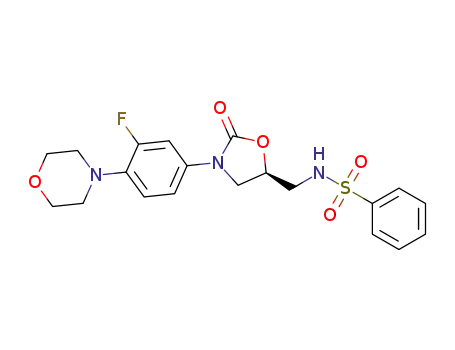 Molecular Structure of 1280555-36-3 ((R)-[{N-3-[3-fluoro-4-(4-morpholinyl)phenyl]-2-oxo-5-oxazolidinyl}methyl] benzensulfonamide)