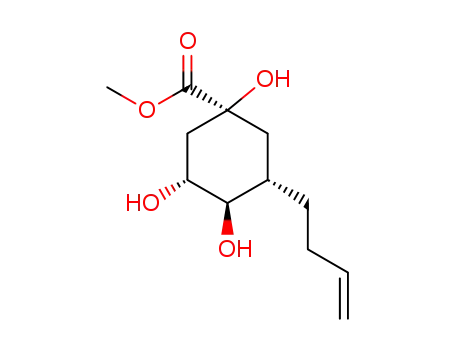 (1S, 3R, 4R, 5S)-5-(But-3'-enyl)-1,3,4,-trihydroxy-cyclohexanecarboxylic acid methyl ester