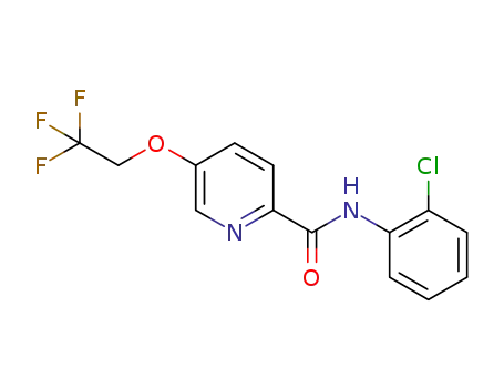 Molecular Structure of 1380672-78-5 (5-(2,2,2-trifluoro-ethoxy)-pyridine-2-carboxylic acid (2-chloro-phenyl)-amide)