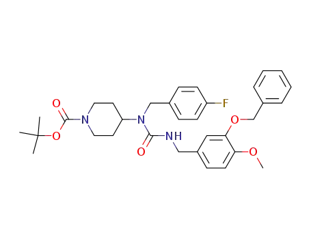 tert-butyl 4-(3-(3-benzyloxy-4-methoxybenzyl)-1-(4-fluorobenzyl)ureido)piperidine-1-carboxylate
