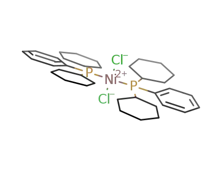Molecular Structure of 19232-03-2 (trans-Bis(dicyclohexylphenylphosphino)nickel(II) chloride, 99%)