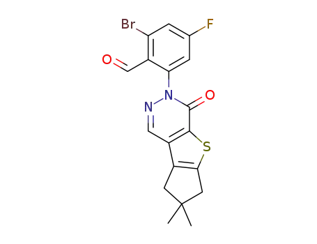 2-bromo-6-{4,4-dimethyl-9-oxo-7-thia-10,11-diazatricyclo[6.4.0.0<sup>2,6</sup>]dodeca-1<sup>(8)</sup>,2<sup>(6)</sup>,11-trien-10-yl}-4-fluorobenzaldehyde