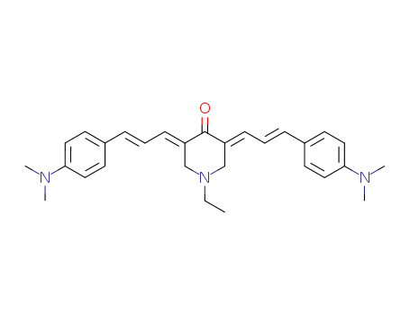 Molecular Structure of 1427057-61-1 ((3E,5E)-3,5-bis{(2E)-3-[4-(dimethylamino)phenyl]prop-2-en-1-ylidene}-1-ethylpiperidin-4-one)