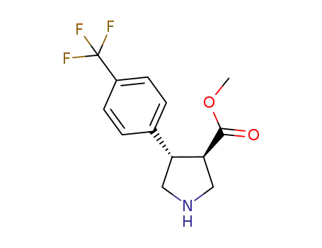 Molecular Structure of 1022224-85-6 (TRANS-METHYL 4-(4-(TRIFLUOROMETHYL)PHENYL)PYRROLIDINE-3-CARBOXYLATE)