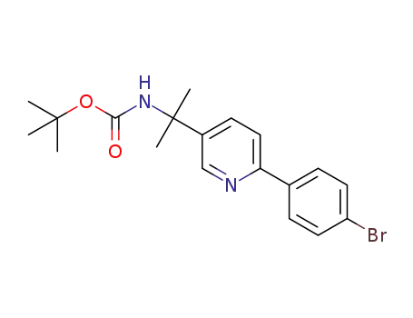 Molecular Structure of 1428527-64-3 (tert-butyl 2-(6-(4-bromophenyl)pyridin-3-yl)propan-2-ylcarbamate)