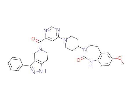 7-methoxy-3-{1-[6-(3-phenyl-1,4,6,7-tetrahydropyrazolo[4,3-c]pyridin-5-carbonyl)-pyrimidin-4-yl]-piperidin-4-yl}-1,3,4,5-tetrahydro-1,3-benzodiazepin-2-one