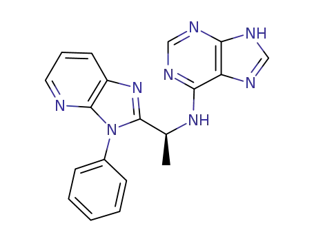 Molecular Structure of 1393180-50-1 ((S)-N-(1-(3-phenyl-3H-imidazo[4,5-b]pyridin-2-yl)ethyl)-9H-purin-6-amine)