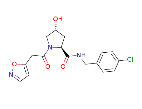 (2S,4R)-N-(4-chlorobenzyl)-4-hydroxy-1-(2-(3-methylisoxazol-5-yl)acetyl)pyrrolidine-2-carboxamide
