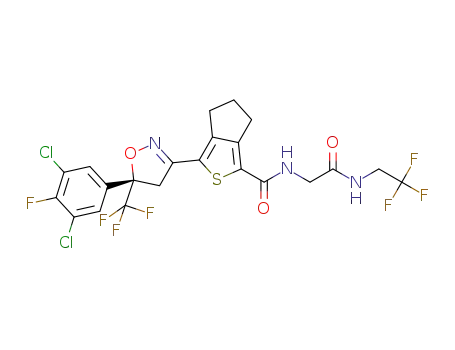 (S)-3-(5-(3,5-dichloro-4-fluorophenyl)-5-(trifluoromethyl)-4,5-dihydroisoxazol-3-yl)-N-(2-oxo-2-(2,2,2-trifluoroethylamino)ethyl)-5,6-dihydro-4H-cyclopenta[c]thiophene-1-carboxamide