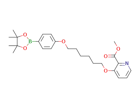3-(6-(4-(4,4,5,5-tetramethyl-1,3,2-dioxaborolan-2-yl)phenoxy)hexyloxy)-2-pyridine carboxylic acid methyl ester